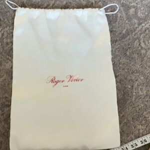 Authentic Roger Vivier Paris White Satin Dust Storage Gift Drawstring Bag APF